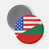 Aimant etats-unis lituanie demi drapeau usa coun (Recto/Verso)