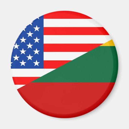 Aimant etats-unis lituanie demi drapeau usa coun (Devant)