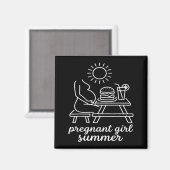 Aimant Été Fille Enceinte - Annonce de Grossesse (Recto/Verso)