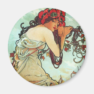Aimant Été, les saisons, Mucha