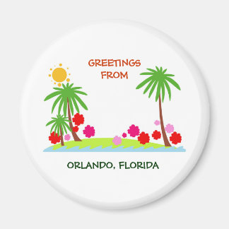 Aimant Été—palmiers et soleil, Salutations d'Orlando