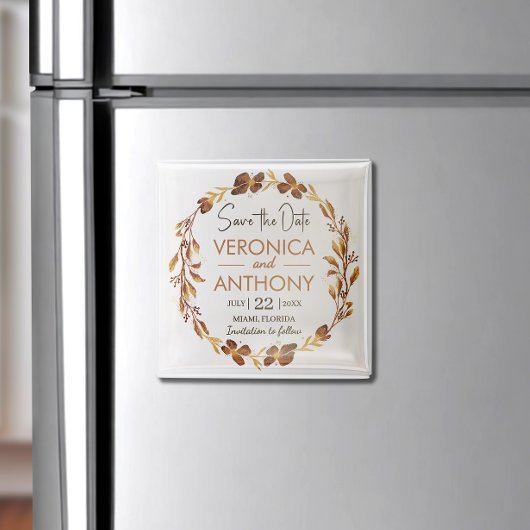 Aimant Été simple | Automne Mariage Floral Enregistrer La