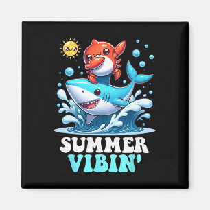 Aimant Été vibre en dabant crabe surfeur requin soleil mi