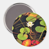 Aimant "Ethérée Lily Pad Pond avec Central White Blossom (Recto/Verso)