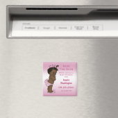 Aimant Ethnic Princess Baby shower Save the Date Pink (In Situ (Lave-vaisselle))