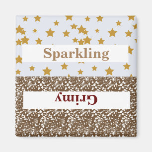 Aimant étincelant/plaque grisante/étoiles2 pouces Carré m