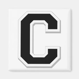 Aimant Étiqueter la lettre initiale C dans l'aimant noir