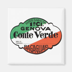 Aimant Étiquette à bagages Genova Conte Verde
