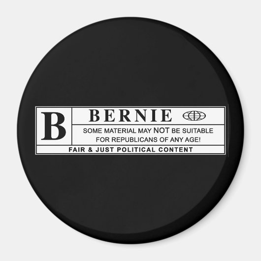 Aimant Étiquette d'avertissement Bernie Sanders (Devant)