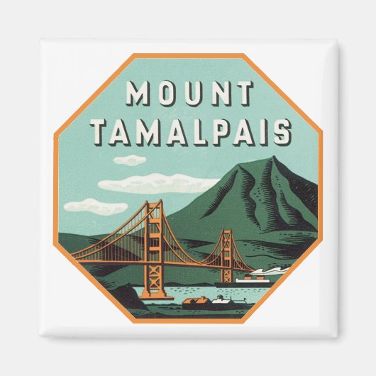 Aimant Étiquette de bagages Mount Tamalpais (Devant)
