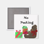Aimant Étiquette de cadeau de fête - Ne pas regarder ! (Recto/Verso)