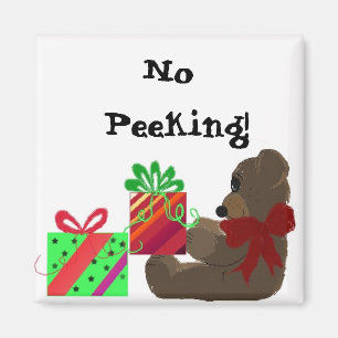 Aimant Étiquette de cadeau de fête - Ne pas regarder !