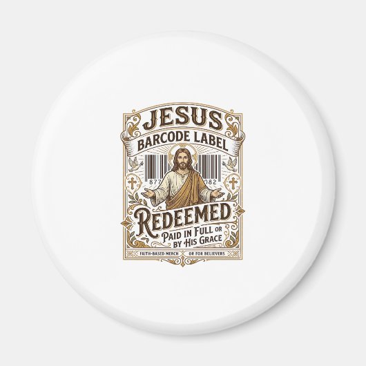 Aimant Étiquette de code-barres Jésus Rédimé Jésus Code-b (Devant)