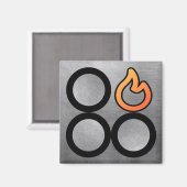 Aimant Étiquette de commande du brûleur droit de l'arrièr (Recto/Verso)