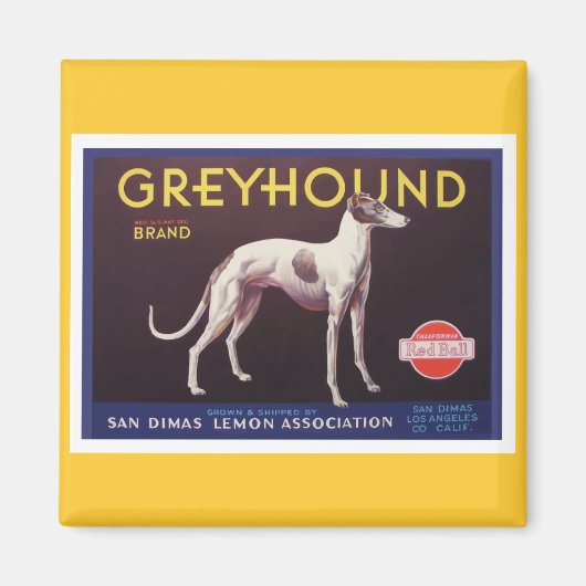 Aimant Étiquette de crème fruitée Greyhound (Devant)