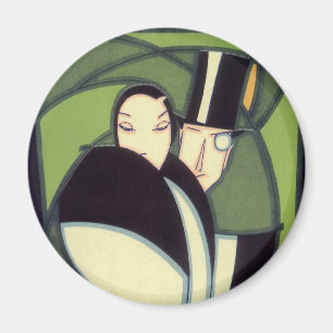 Aimant Étiquette de légume vintage Topper, Romance Art Dé
