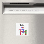 Aimant Étiquette de nom de bonhomme de neige (In Situ (Lave-vaisselle))