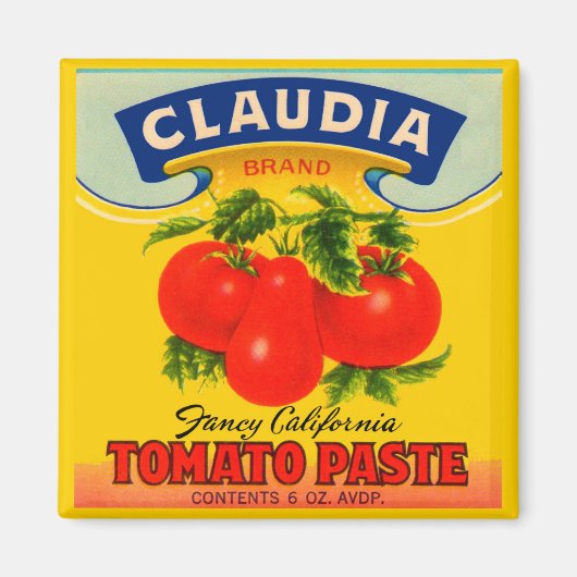 Aimant étiquette de pâte de tomates Claudia dans les anné (Devant)