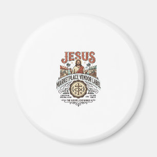 Aimant Étiquette de vendeur du marché de Jésus Marché de