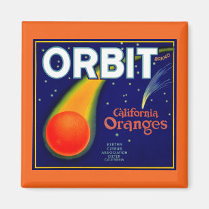 Aimant étiquette des caisses de fruits Orbit Oranges des