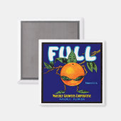 Aimant Étiquette d'oranges de marque complète (Recto/Verso)