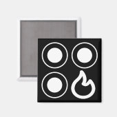 Aimant Étiquette du brûleur avant du bouton supérieur dro (Recto/Verso)