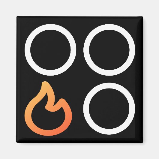 Aimant Étiquette du brûleur avant gauche (Devant)