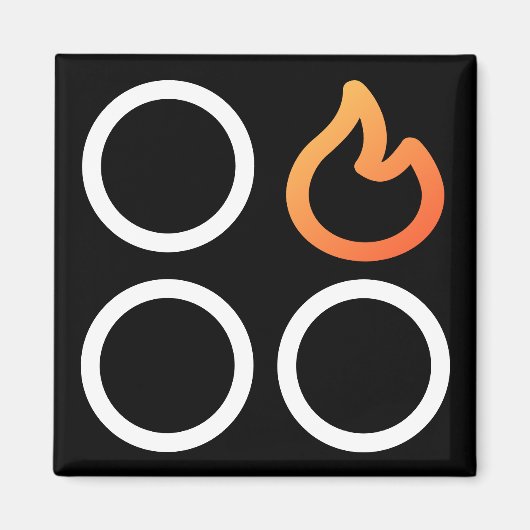 Aimant Étiquette du brûleur de position droite du bouton  (Devant)