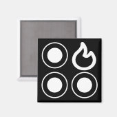 Aimant Étiquette du brûleur droit du bouton supérieur (Recto/Verso)