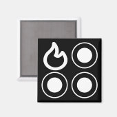 Aimant Étiquette du brûleur gauche du bouton supérieur (Recto/Verso)