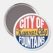 Aimant Étiquette Vintage de Kansas City (Recto/Verso)