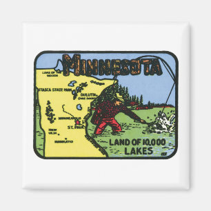 Aimant Étiquette vintage de manganèse du Minnesota