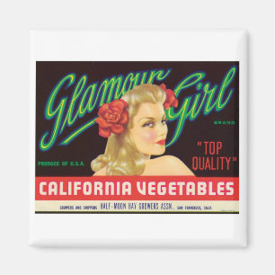 Aimant Étiquette vintage de produit alimentaire de
