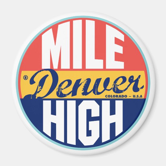 Aimant Étiquette Vintage Denver (Devant)