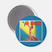 Aimant Étiquette vintage Eco Orange (Recto/Verso)