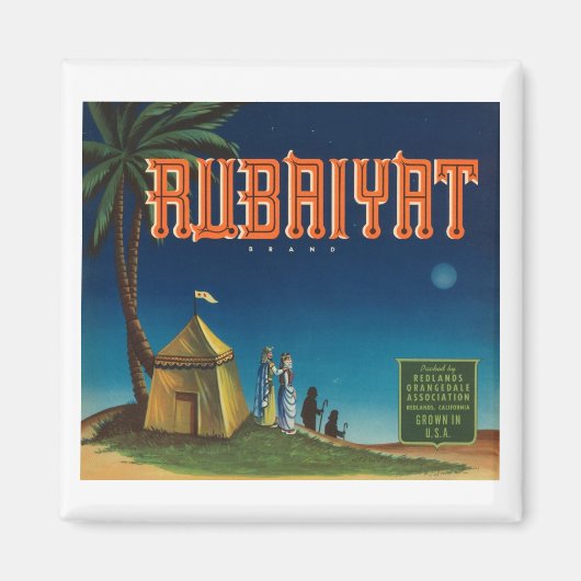 Aimant Étiquette Vintage Rubaiyat (Devant)