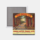 Aimant Étiquette vintage Yo-Semi-Te Orange (Recto/Verso)