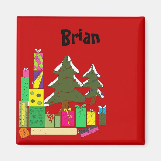 Aimant Étiquettes de Noël (Devant)