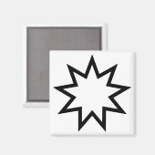 Aimant Étoile à neuf points (Symbole de la foi bahaï) (Recto/Verso)