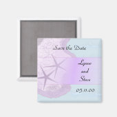 Aimant Étoile de mer et océan, sauvez la date (Recto/Verso)