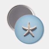 Aimant Étoile de mer exotique avec fond bleu (Recto/Verso)