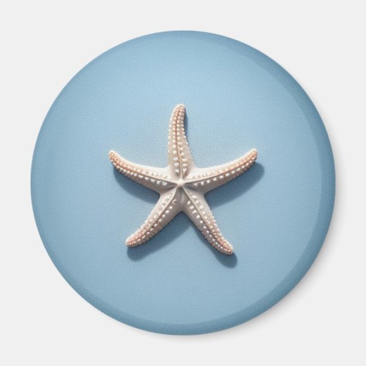 Aimant Étoile de mer exotique avec fond bleu (Devant)