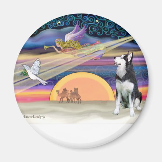 Aimant Étoile de Noël - Husky sibérien 1 (Devant)