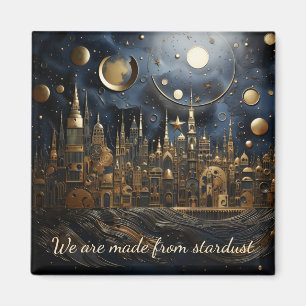 Aimant Étoile nuit sur le paysage urbain 2 de 8 carré