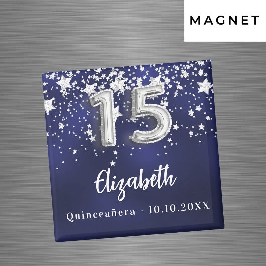 Aimant étoiles bleu marine de Quinceanera