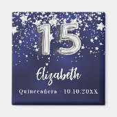 Aimant étoiles bleu marine de Quinceanera (Devant)