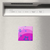 Aimant Étoiles bleues avec rose (In Situ (Lave-vaisselle))
