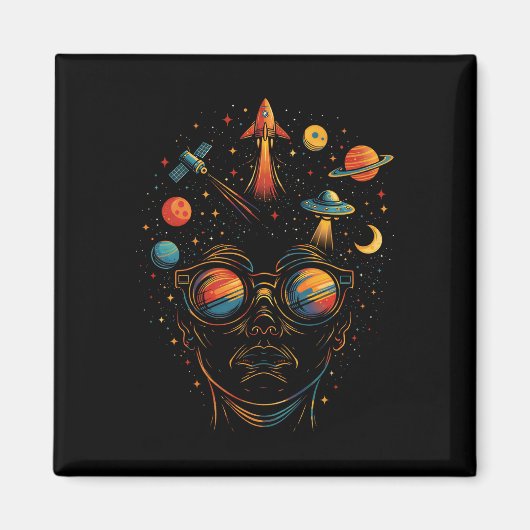 Aimant Étoiles dans mes yeux Psychedelic Space Sci-Fi & C (Devant)