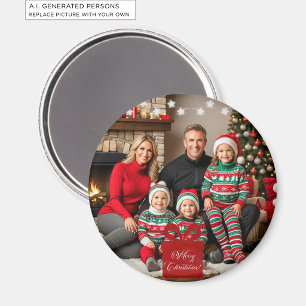 Aimant Étoiles d'Argent Photo de Famille Spéciale de Noël