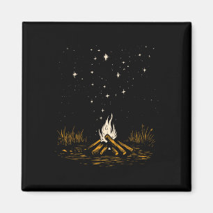 Aimant Étoiles de camping vintage au feu de camp Randonné